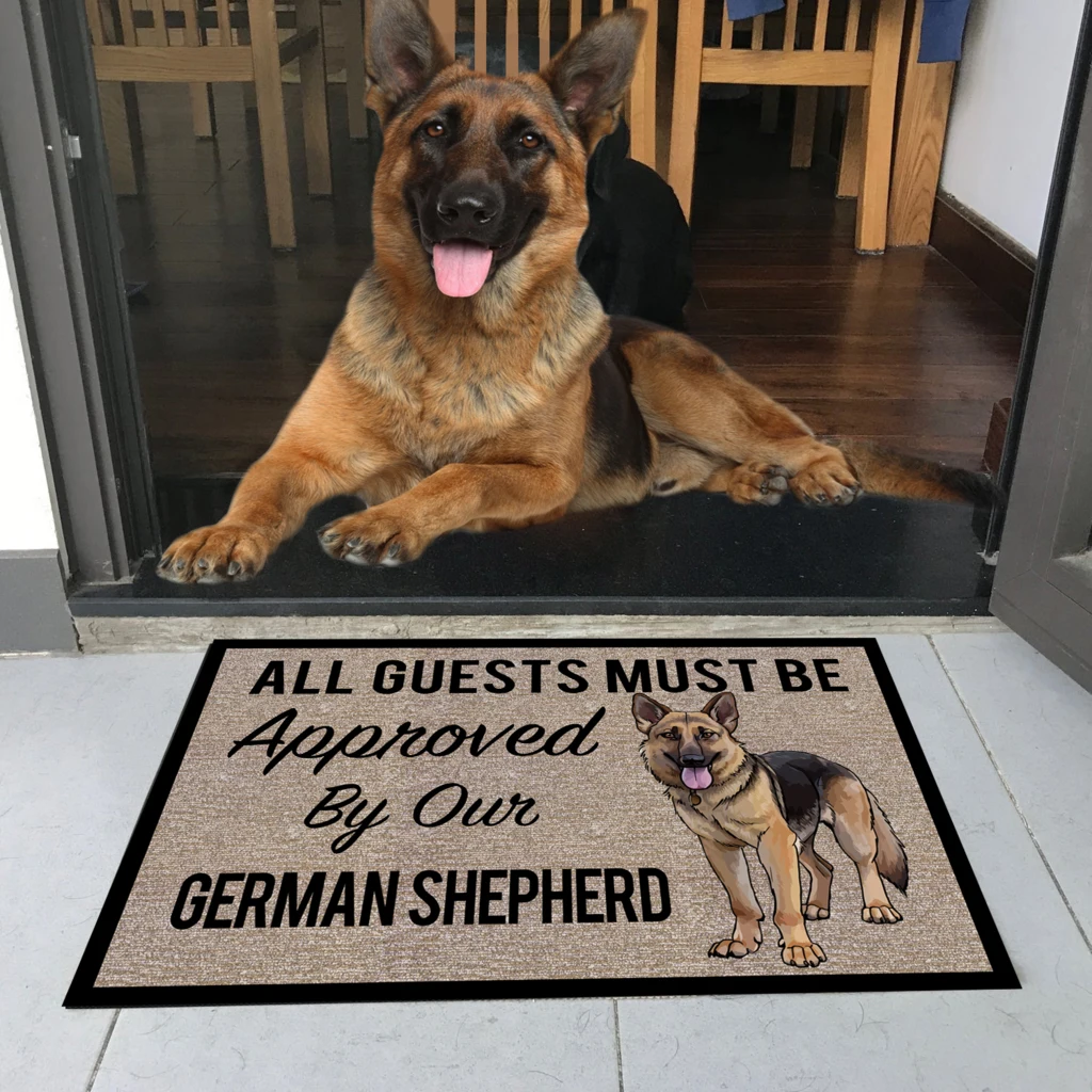 Geen Behoefte Duitse Herder Deurmat 3D Gedrukt Hond Deurmat Antislip Deur Vloermat Decor Veranda Deurmat: 800mm x 800mm / Blauw
