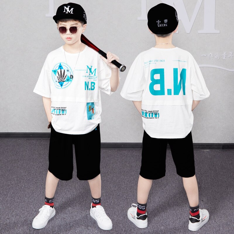 Zomer Jongens Kleding Sets T-shirt + Broek 2 Stuks Casual Kinderen Kleding Katoen Korte Mouwen Kinderen Sport Pak: 5 Year Size 120