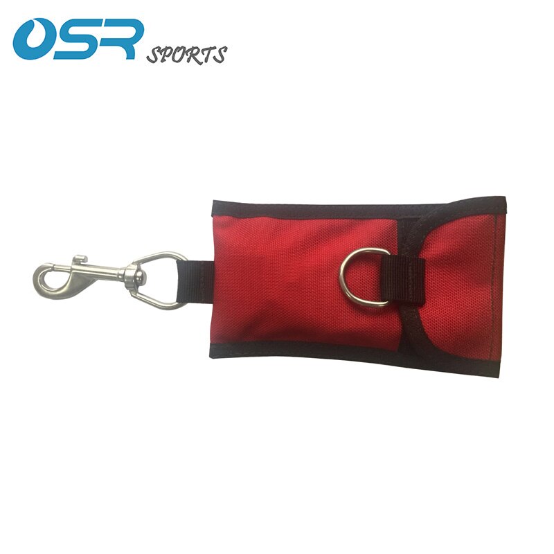 Scuba diving Trim single reef hook 316 Stainless Steel with outer pocket diving accessory: Red