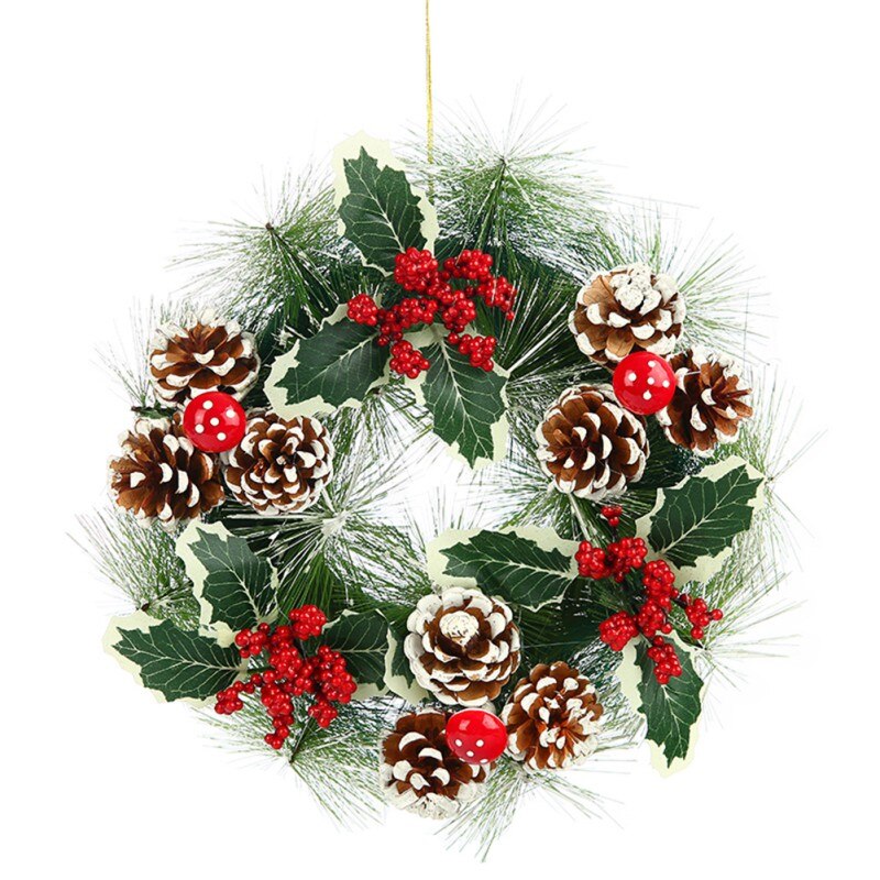 Kerst Kunstmatige Bloemen Krans Handgemaakte Rotan Hanger Krans Winkelcentrum Deur Thuis Decoratie: TypeBS