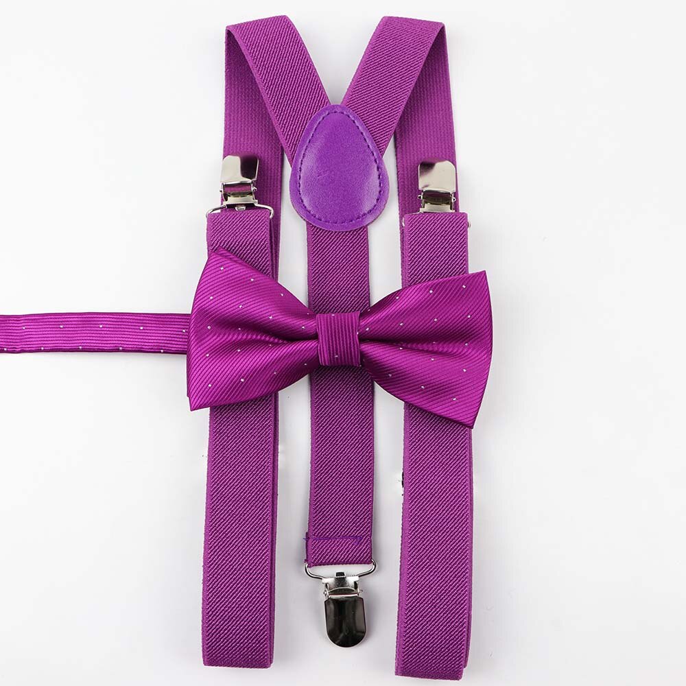 Einfarbig Mann der Gürtel Bowtie Set Männer Frauen Hosenträger Polyester Y-Back Hosenträger Stern Silber Punkt Fliege einstellbare Elastische: 22
