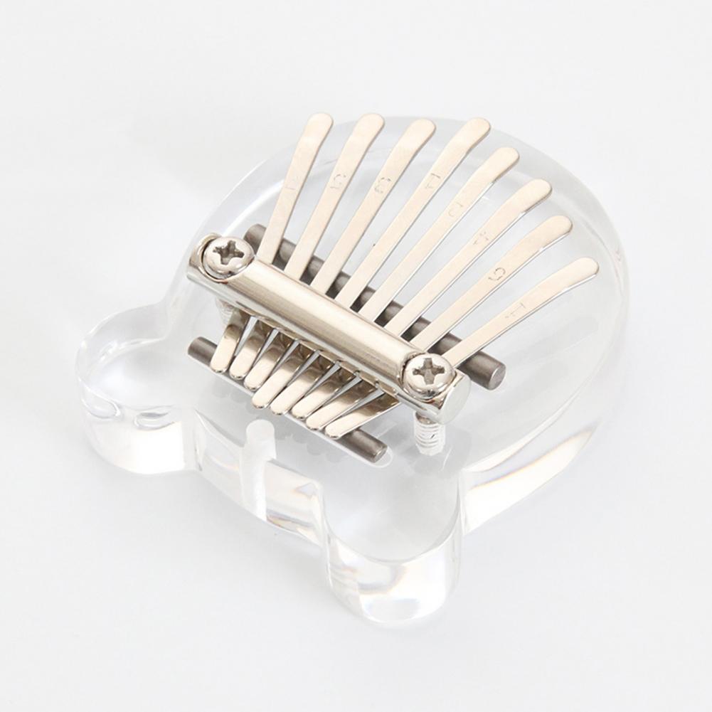 Mini Piano à pouce Transparent en Faux cristal, 8 tons, mignon, Instrument de musique,