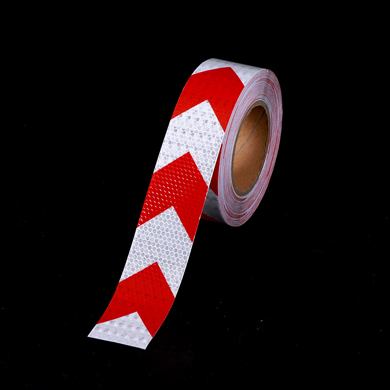 5cm x 3m selbst klebender weißer roter Pfeil reflektieren der Klebeband-warnen aufkleber für LKW-PKW