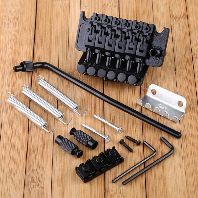 Electric Guitar Tremolo Bridge Assembly Double System Parts 2 Point St Strat Style Guitar Tremolo Bridge Locking System