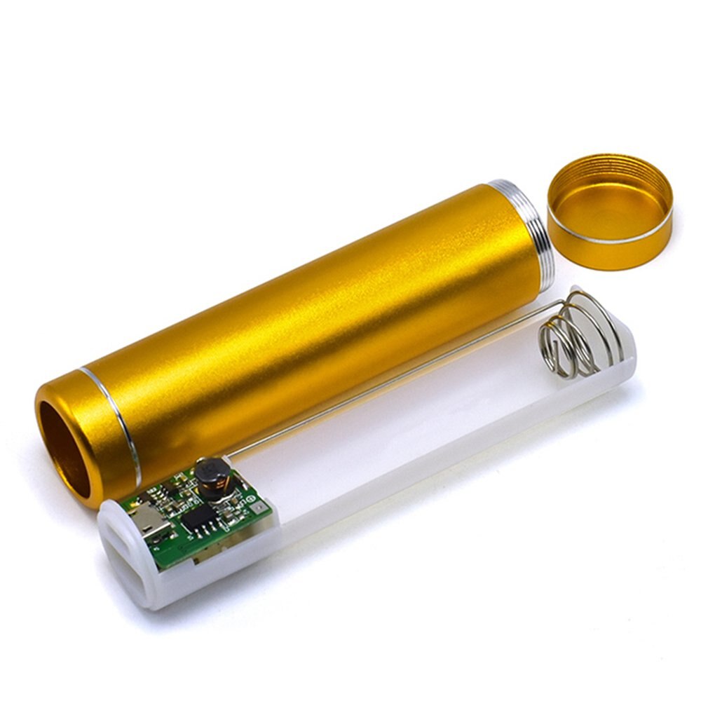 Multicolorido caso banco de potência portátil diy 1x18650 caixa powerbank titular da bateria com porta carregamento usb escudo de energia móvel: gold