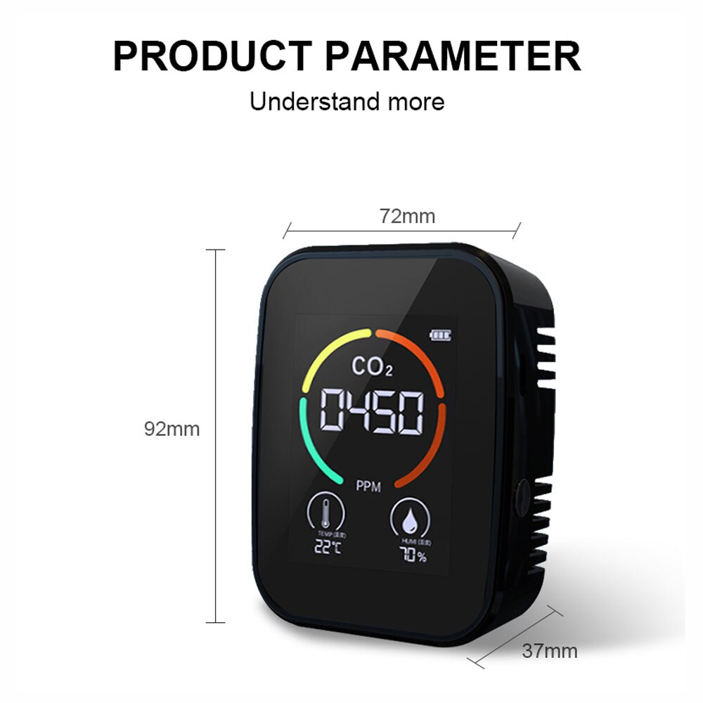 Multifunctional 5in1/3IN1 CO2 Meter Digital Temperature Humidity Tester Air Monitor Carbon Dioxide TVOC HCHO Detector