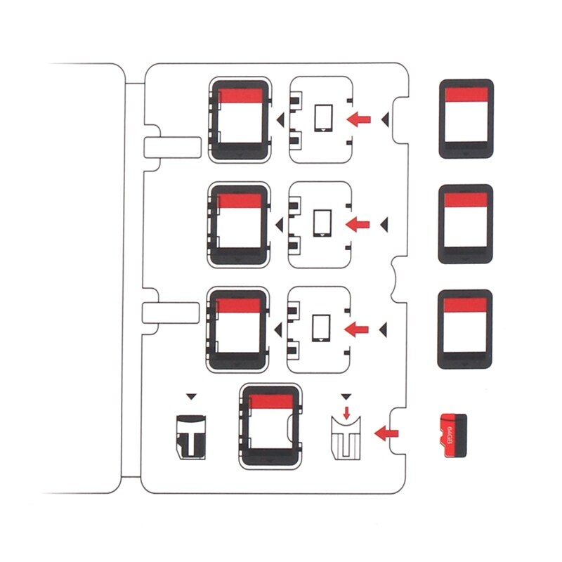 2Pcs 6 in 1 Expansion Game Card Slots Storage Box Game Console TF Memory Card Container for Nitend Switch