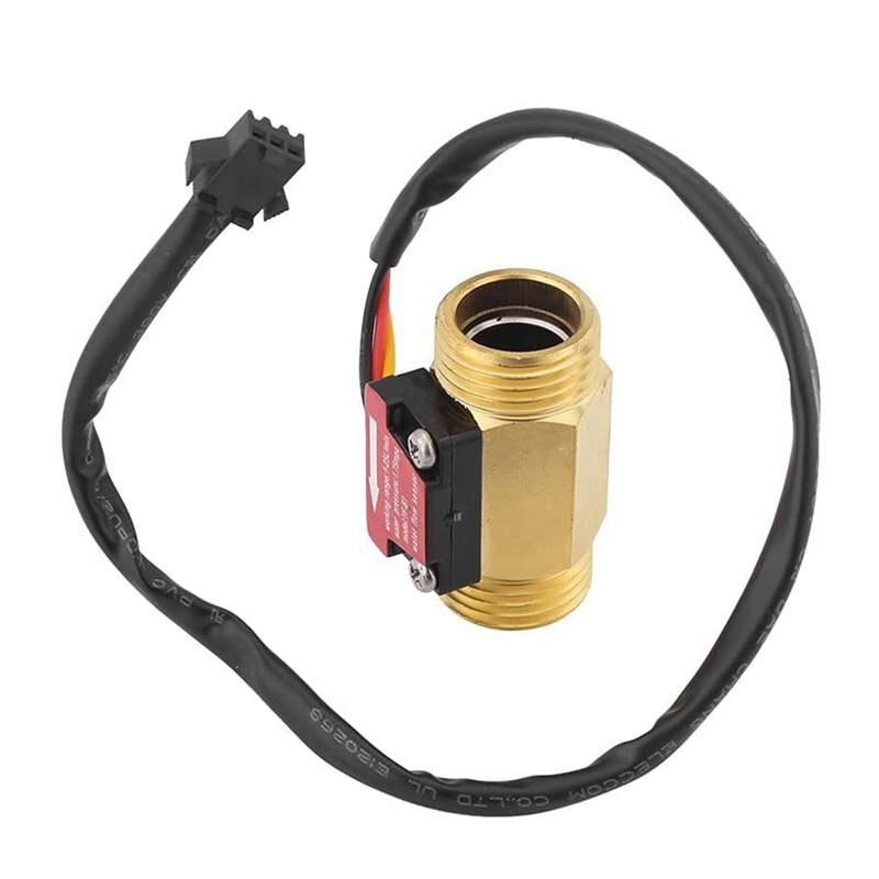 1 Piece Of Yf-B1 Turbine Water Flow Sensor G1 / 2 Inch Electromagnetic Brass In-Line Hall Switch Male Thread 1-25 L/Min