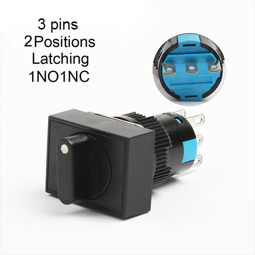16mm 2/3 positions Latching self locking 3/6 pins push Rotary button switch round selector switch Round/square/rectangular head: Red