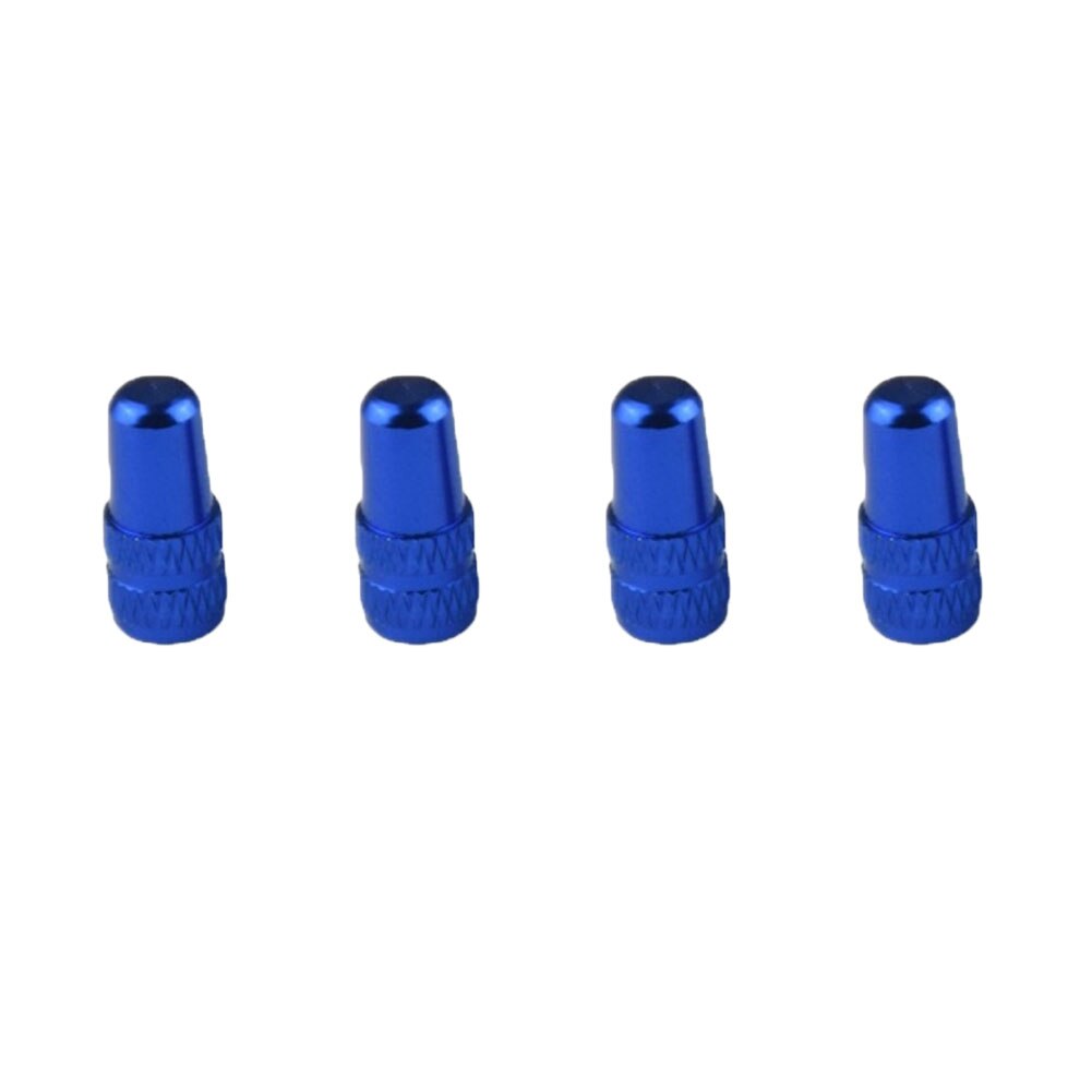 4Pc Fiets Velg Tyre Stem Air Ventieldopjes Stofkap Camping Banden Fiets Outdoor: Blue