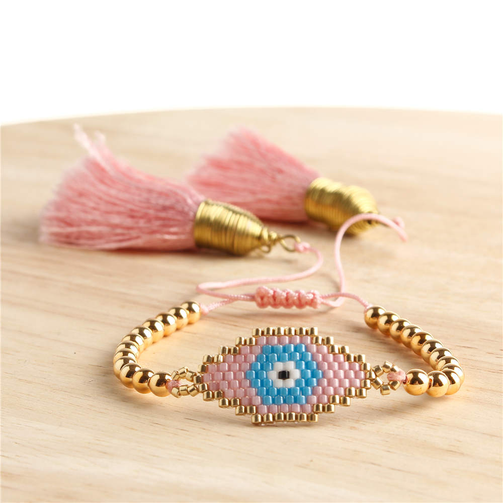 Go2boho Evil Eye Bracelet MIYUKI Bracelets Women Pulseras Mujer Tassel Jewelry Handmade Don't Fade Plastic Beads