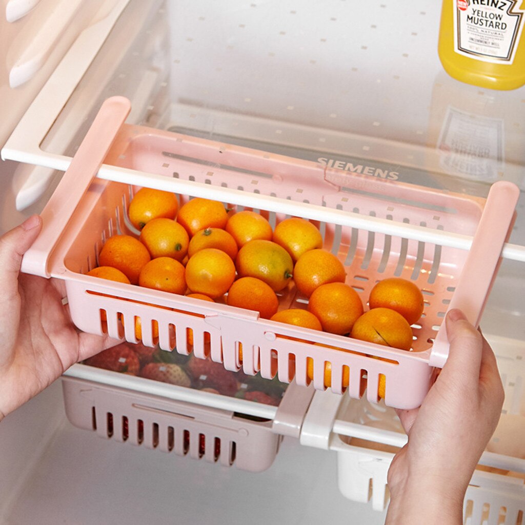 Kitchen Organizer Supplies Kitchen Refrigerator Storage Rack Fridge Freezer Shelf Holder Pull-out Drawer Home Space Saver
