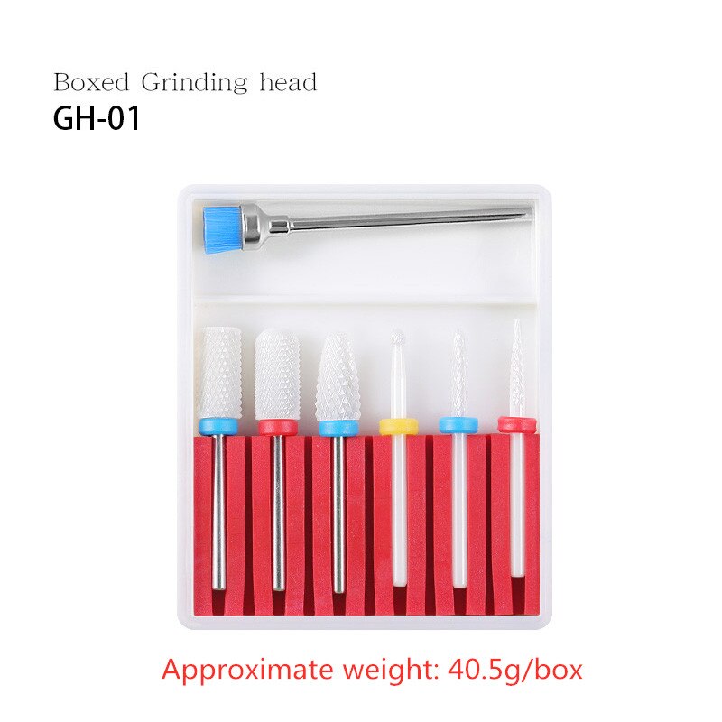 7Pcs/Set Tungsten Steel Nail Drill Bit Drill Ceramic Nails Things Punte Fresa Unghie Head Sanding for Nail Art: gj0389-01