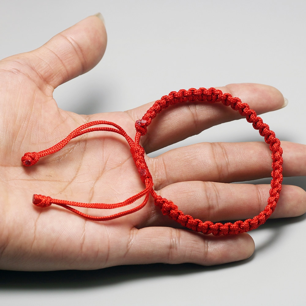 Tibetan Buddhist Red String Bracelet For Men And Men Adjustable Lucky Knot Bracelet Handmade Stretch Rope Bracelet