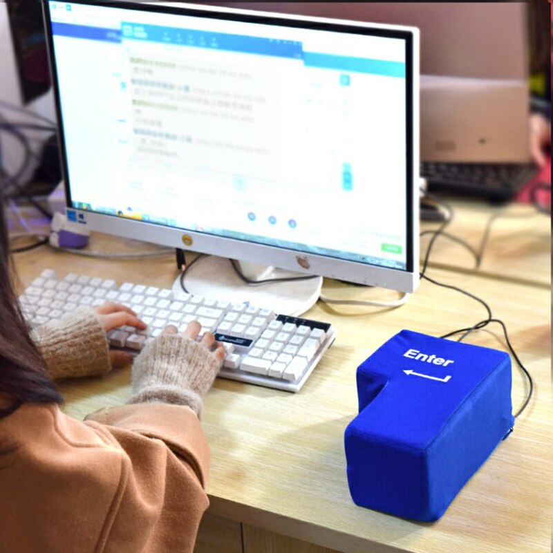 Big Enter Key Computer USB Enter Key, Office Vent Tool, Nap Pillow, Extra Large Enter Key Can Be Used As ENTER Key