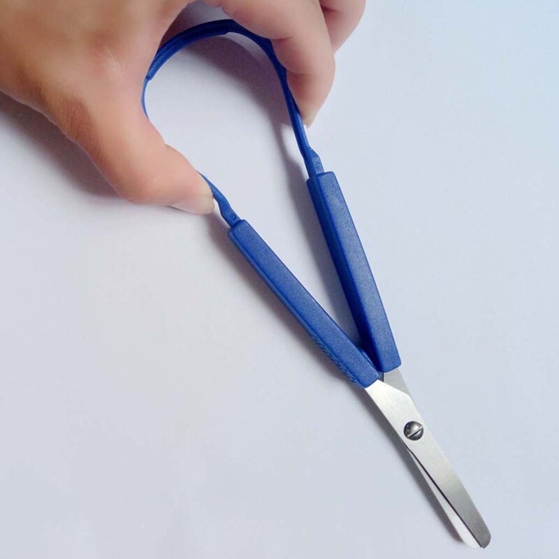 Tijeras de bucle de colores para niños, tijera de apertura automática de fácil agarre, punta redonda de seguridad, corte adaptable, Color aleatorio, 6 uds.