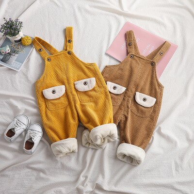 Kinderoveralls herfst baby jongens en meisjes koreaanse stijl corduroy overalls baby jumpsuits kinderen jongens casual bodysuit