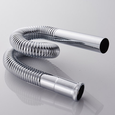 37-77cm Kitchen Sewer Pipe Flexible Bathroom Sink Drains Downcomer Wash Basin Electroplated Plumbing Hose Pipe Tube XSG-123: Chrome