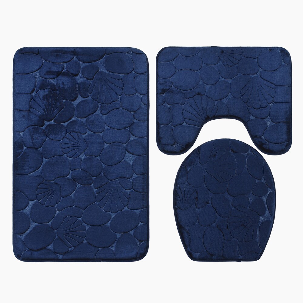 1 set bath mat bathroom set bathroom carpet bathroom rug set Toilet carpet three piece set Anti skid foot pad at cylinder edge: P