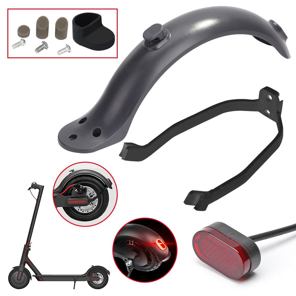 3 stk scooter bak mudguard brakett elektriske scooterdeler og tilbehør til xiaomi  m365 pro, mud fender guard, baklys: 4 stk grå