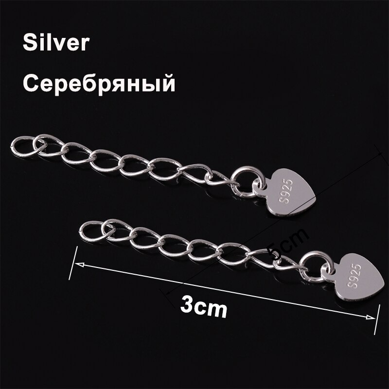 S925 Sterling Zilver Onregelmatige Hart Armband Staart Ketting Verlengketting Voor Diy Sieraden Maken Sieraden Accessoires Benodigdheden: silver 3cm