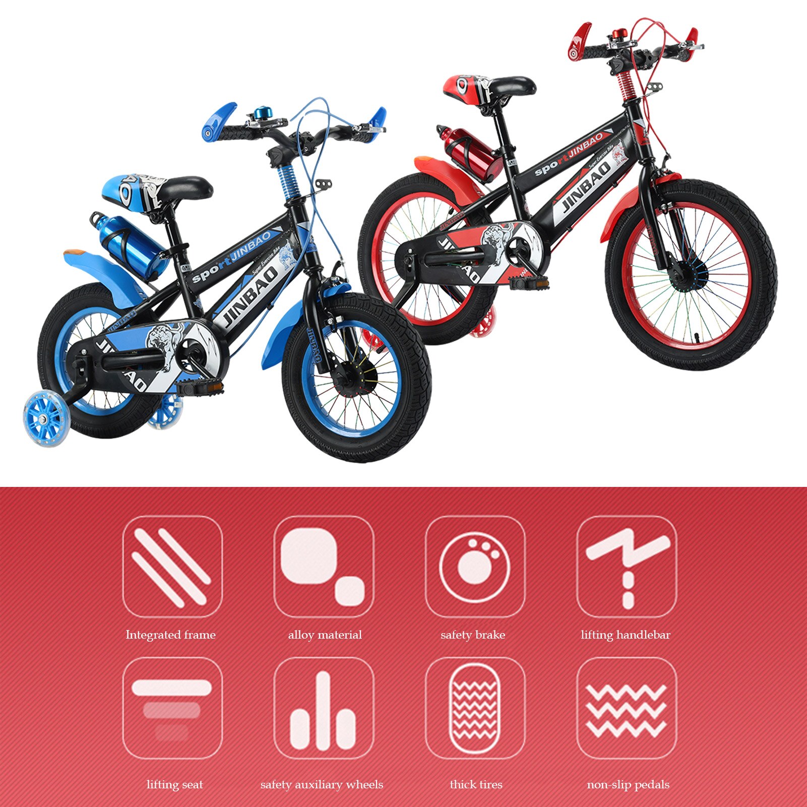 Children Bicycle Non-slip Grip Balance Bike for Boys Girls With training wheels 18 inch Outdoor Cycling Freestyle Balance Bike