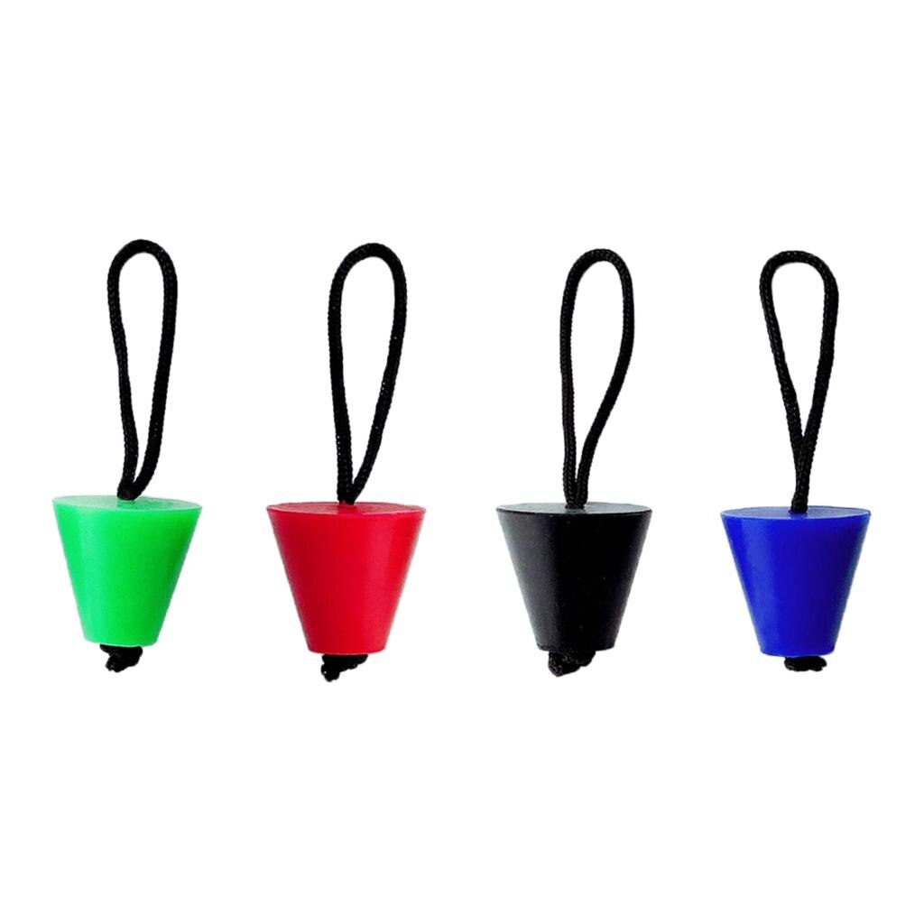 Kayak Canoe Boat Rubber Scupper Plugs Marine Dinghy Drain Holes Stopper Replacement with Lanyard, 4 Colors Available