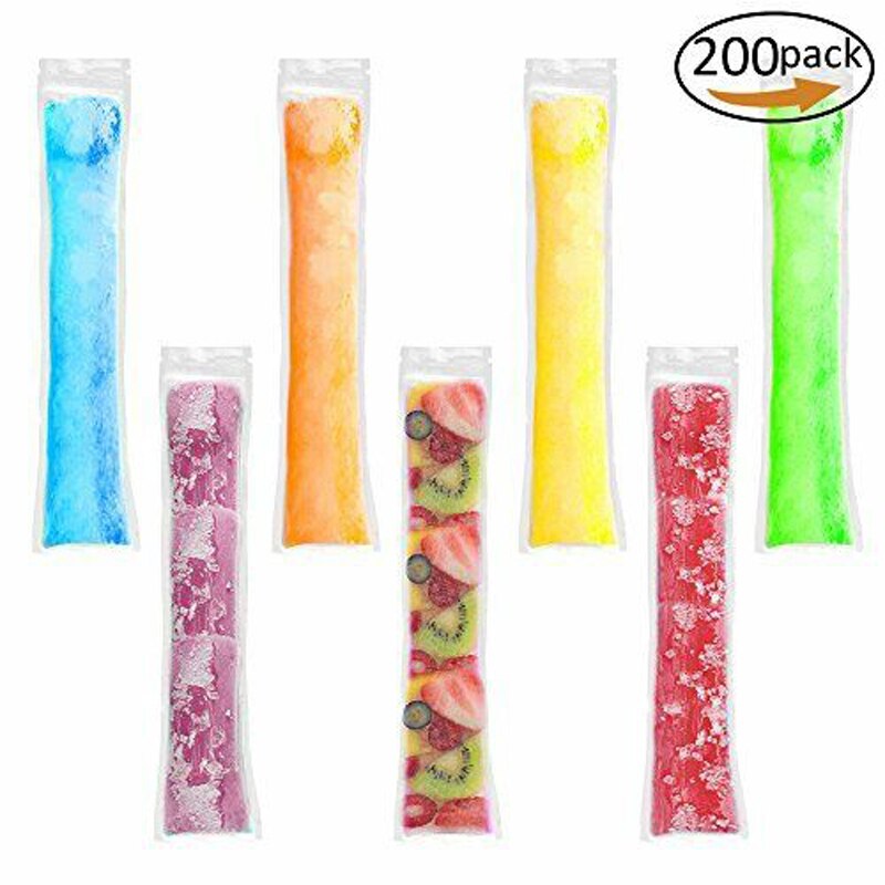 200PCS stampi per ghiaccioli per ghiaccioli borse monouso Candy Tube sacchetto con chiusura a Zip pop di congelamento