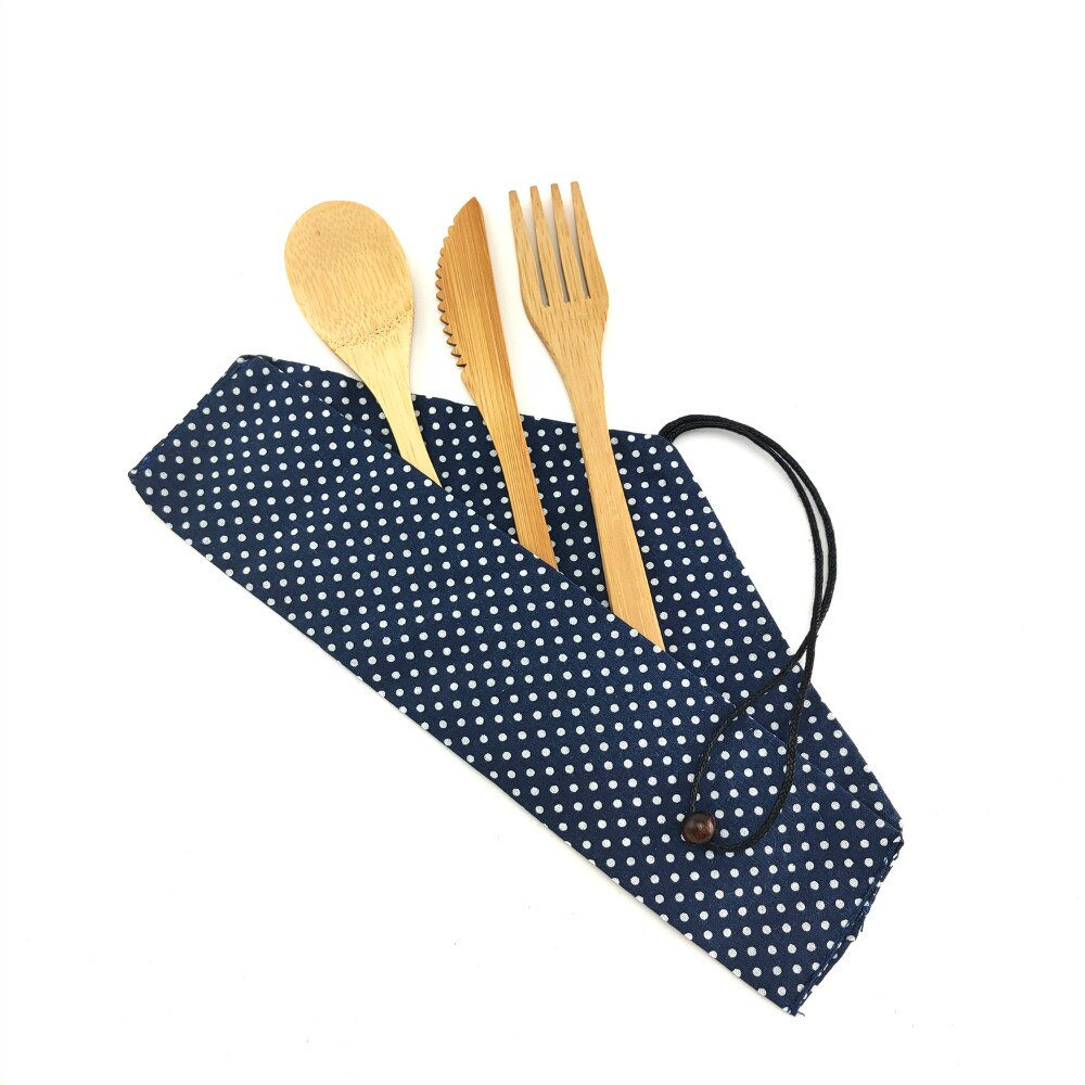 7Pcs Portable Eco Friendly Flatware Set Bamboo Travel Utensils Sustainable Biodegradable Cutlery Set For Kitchen