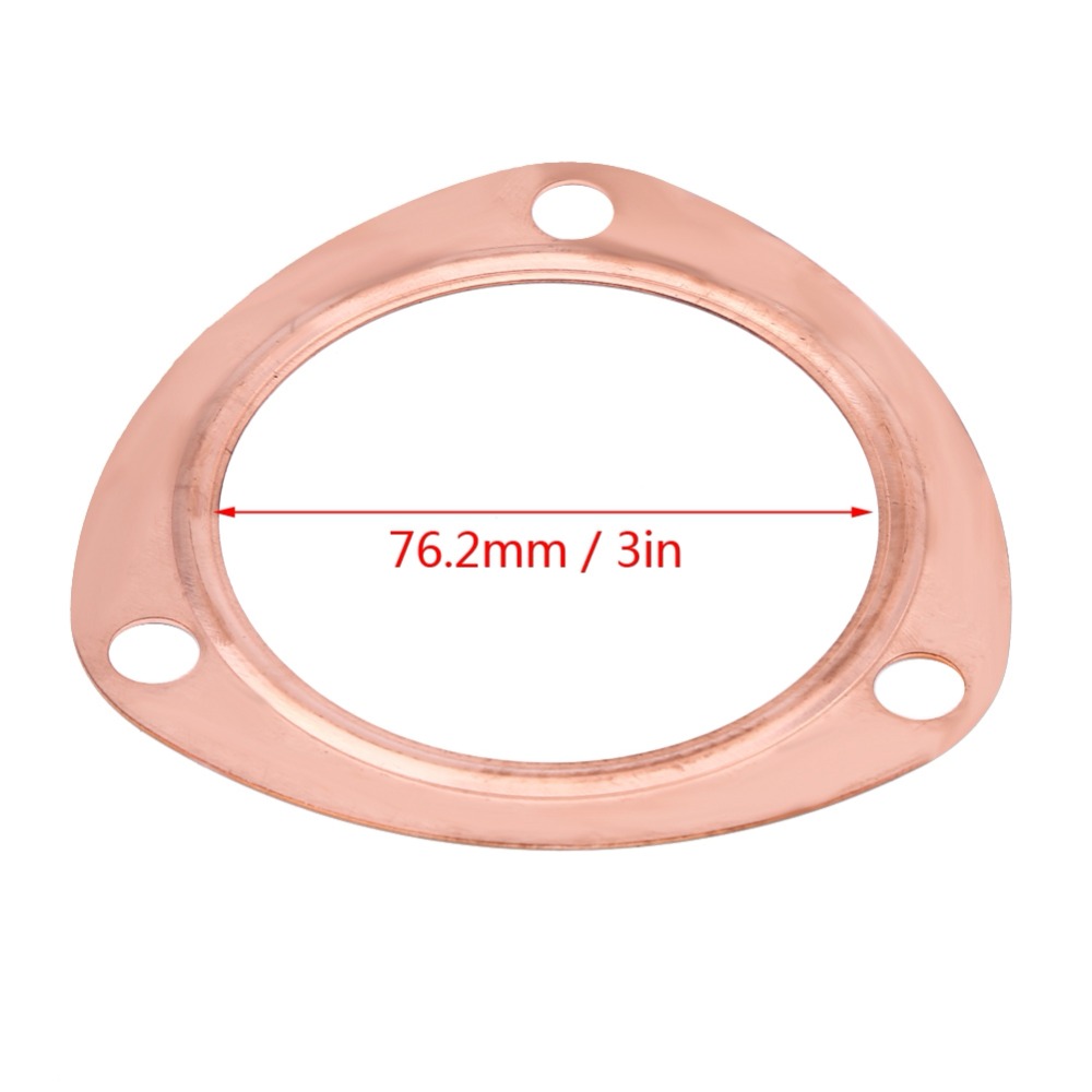 2pcs 3inch Copper Header Exhaust Collector Gaskets Reusable for SBC BBC 302 350 454 383 Fits all 3inch collector with Triangle