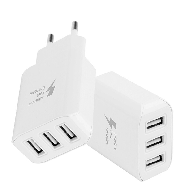 3 USB Multiple Output EU Plug Fast Wall Charger for iPhone Samsung LG Huawei Xiaomi Tablet Mobile Phone Universal Power Adapter