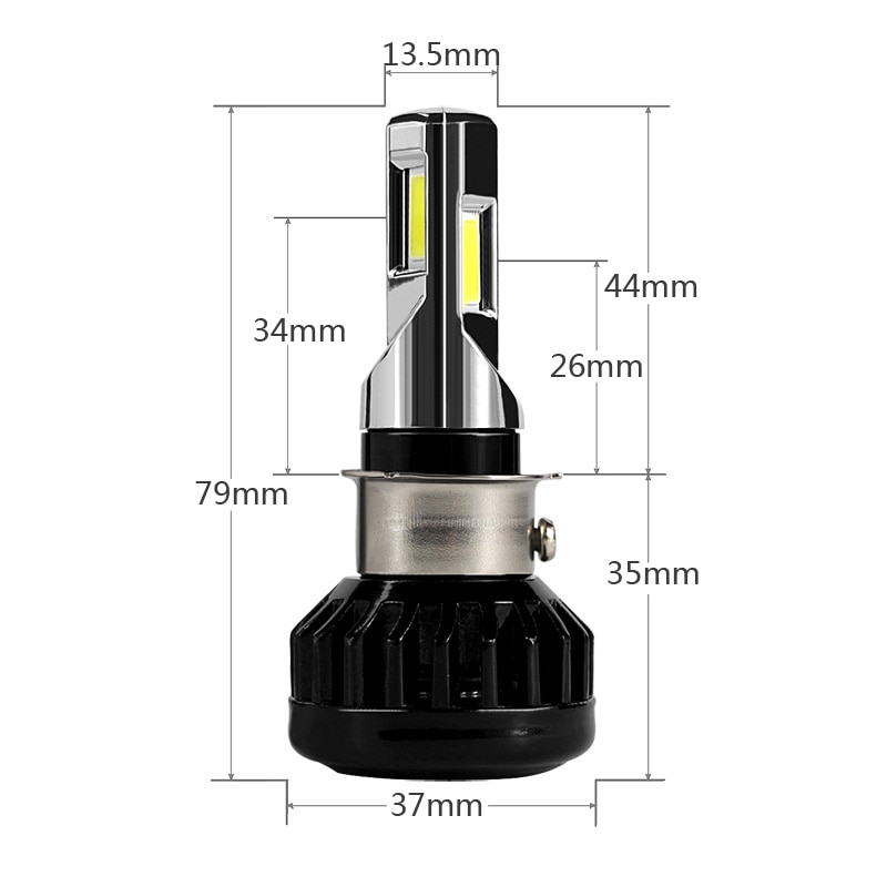 Rtd-bombilla LED para faro delantero de motocicleta, accesorio Universal AC &amp; DC, M02E H4 HS1 BA20D P15D H6 3500LM 35W para todas las motos 6COB 6000K
