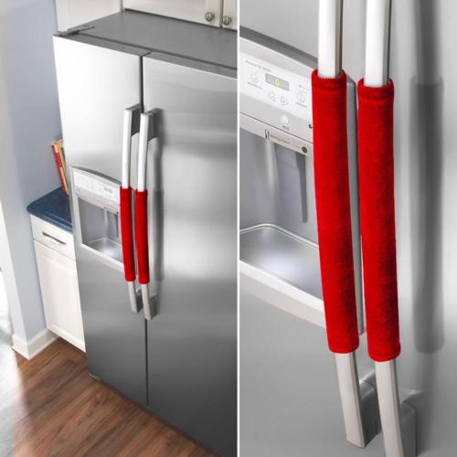 Official 2 PCS Kitchen Appliance Handle Cover Decor Smudges Door Refrigerator Fridge Oven: 2