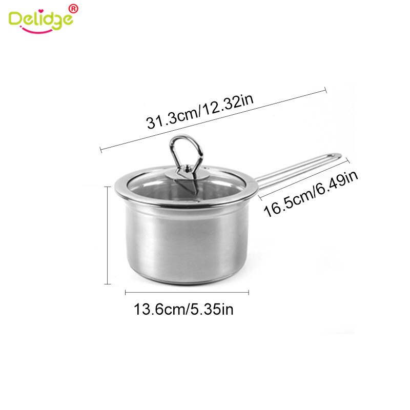 Delidge 1 pc 16 18 20 cm kookpot, verschillende maten, roestvrij staal, instant noedels, mike eiersoep, kookpot, keuken kookgerei: 16 cm