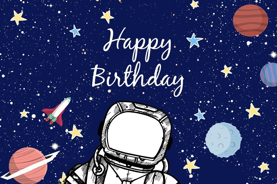 Boy Birthday Party Backdrops Decoration Solar System Poster Space Party Banner Astronaut Birthday Favor Blue Poster 120cm x 80cm: 4