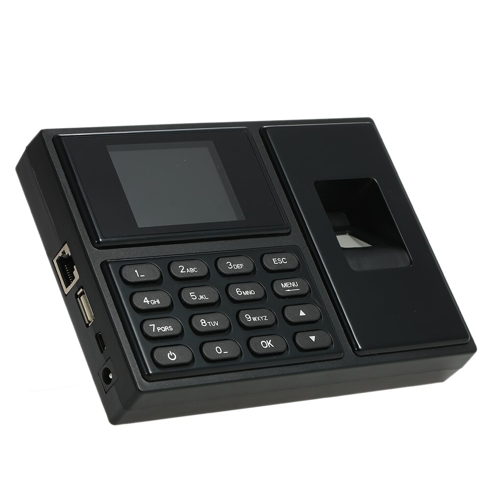 Intelligent Biometric Fingerprint Password Attendance Machine Employee Checking-in Recorder 2.4 inch TFT LCD Screen Time Clock