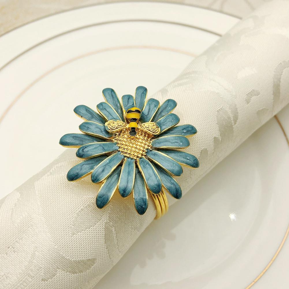 FOROREH 12pcs Serviettenringe Gold Metallmaschen Serviettenringe Set 4.2 * 3.6cm Serviettenhalter Napkin Ring für die Dekoration Hochzeit für Tisch (12 stück