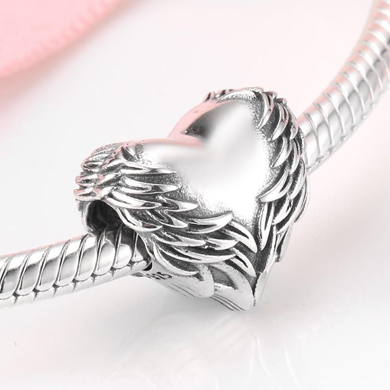 JIUHAO-pulsera con abalorios de alas de ángeles, cuentas de plata esterlina 925 Original, fabricación de joyas
