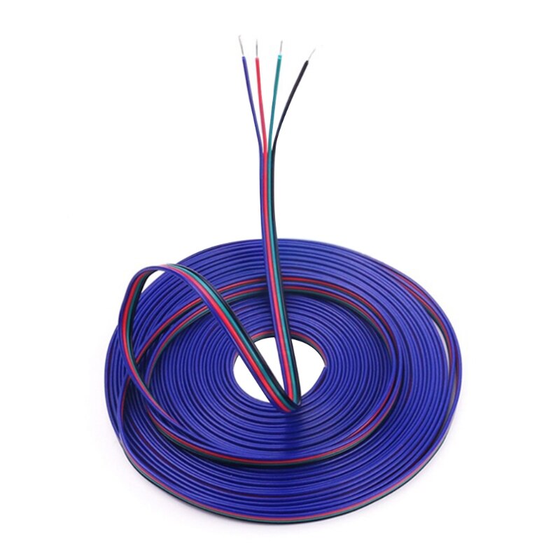 10m/33ft 4-pin LED Electric Line - Extension Cable Cord Wire for RGB LED Strip Lights 5050 3528, 22 AWG