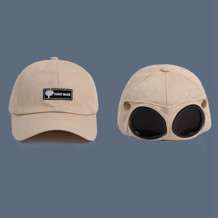 Sombrero de aviador con visera para mujer, gafas de sol femeninas de coreana, a la , gorra de béisbol: Beige