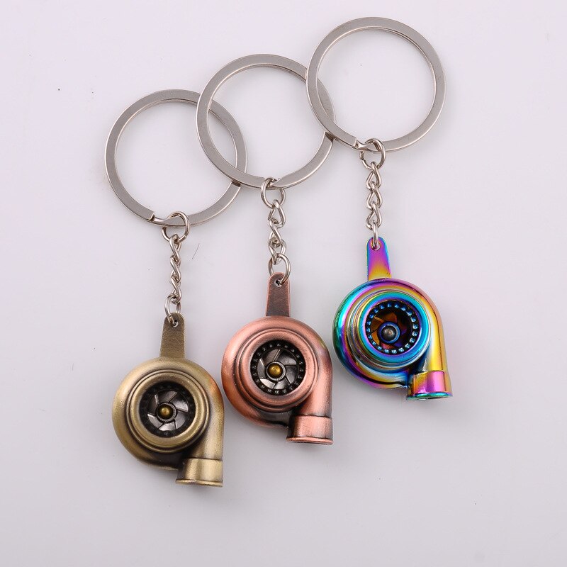 Mini Turbo Turbocompresseur Porte-clés Filature Turbine Porte-clés Anneau Porte-clés Porte-clés Porte-clés De Voiture Accessoires Intérieurs De Voiture