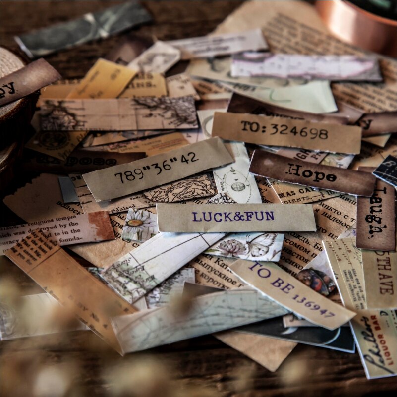 Yoofun Dual Materiaal Plastic Stickers Retro Innovatieve Etiketten Voor Scrapbooking Journal Decoratie Dagboek Album Diy Streep Sticker