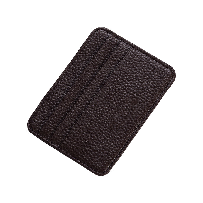 Leather Card Case Men Thin Card Wallet ID Credit Cards Holder Organizer Minimalist Wallet: C