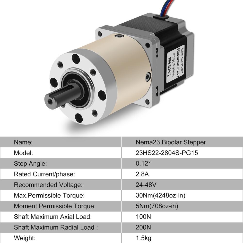 Nema23 stepper motor gear ratio 15:1 Planetary Gearbox Nema 23 Stepper Motor 2.8A for DIY CNC Mill Lathe Router