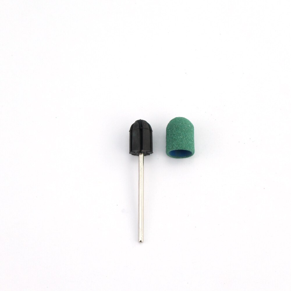 50 Stuks 10*15 Mm Groen Nail Schuren Cap Foot Cuticle Boor Accessoires Frezen Voor Manicure Mills Cutter Voor machines