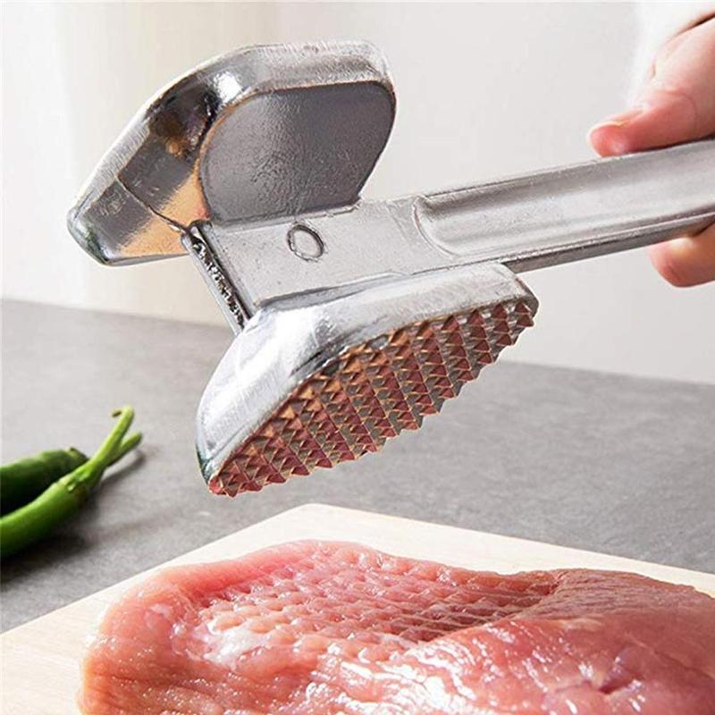 Stainless Steel Meat Hammer Pork Beef Steak Loose Meat Double Tenderizers Hammer Kitchen Sides Tools Hammer Meat Knock Y3D6