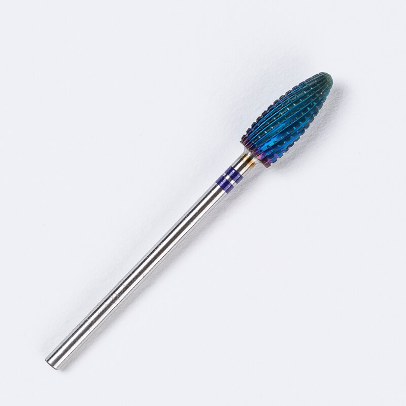 Nail Boor Regenboog/Blauw/Zwart Coating Hardmetalen Bramen Nail Cutter Voor Cuticle Manicure Boor Machine Nail bestanden: Blue 02