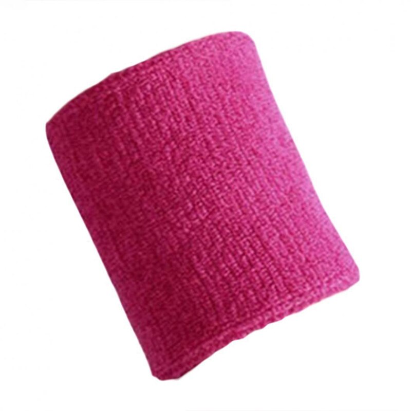 1pcs basketball sweat-absorbent towel wristband embroidered cotton adult wristband: rose red