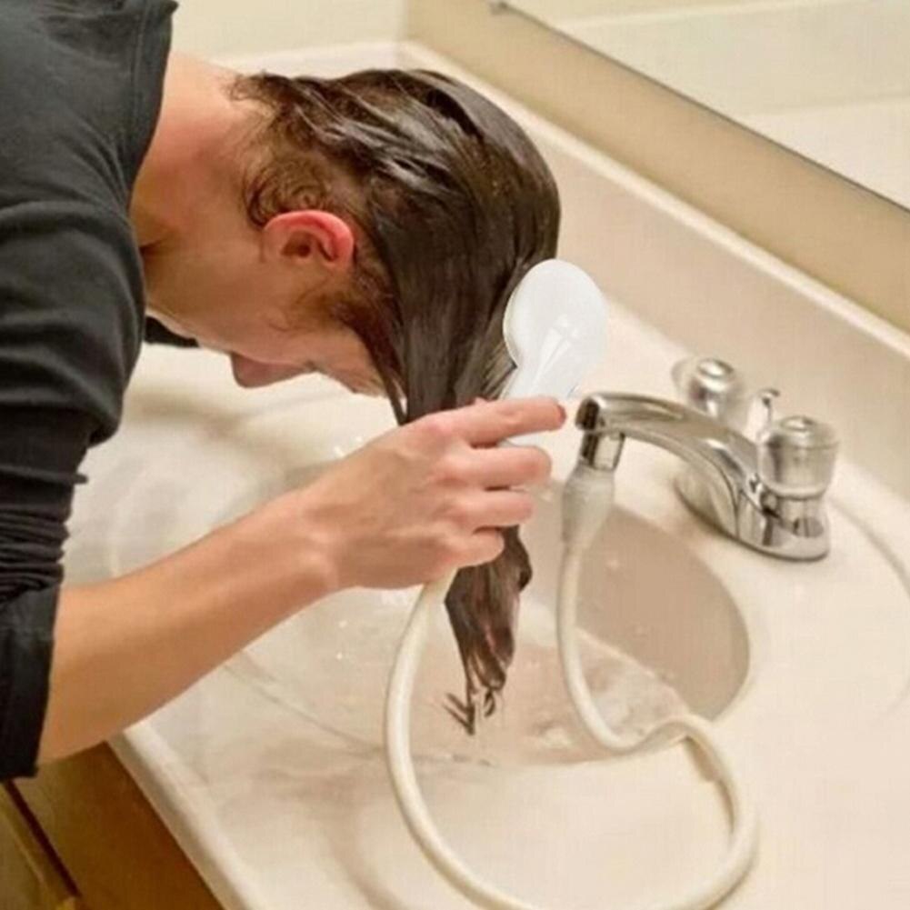 Portable Handheld Splash Shower Tub Sink Faucet Attachment Spray Shower Washing Pet Head Kit Hose Sprinkler F4U9