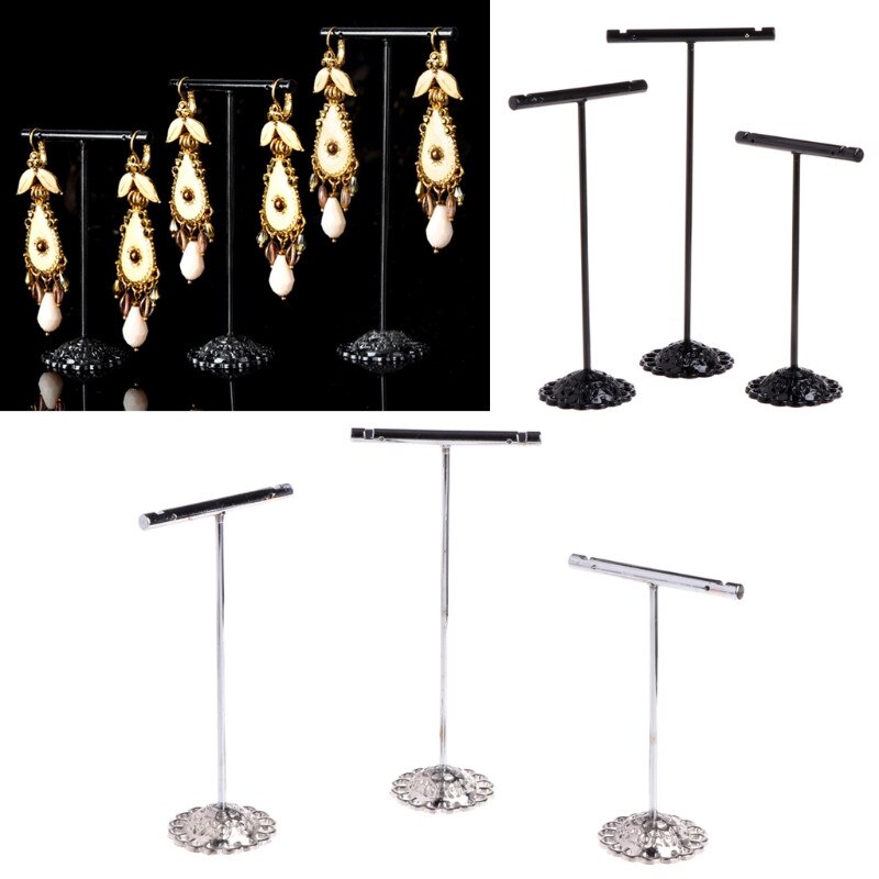 3 stk legeret øreringe display t-shape stativ udstillingsvindue smykker organizer holder